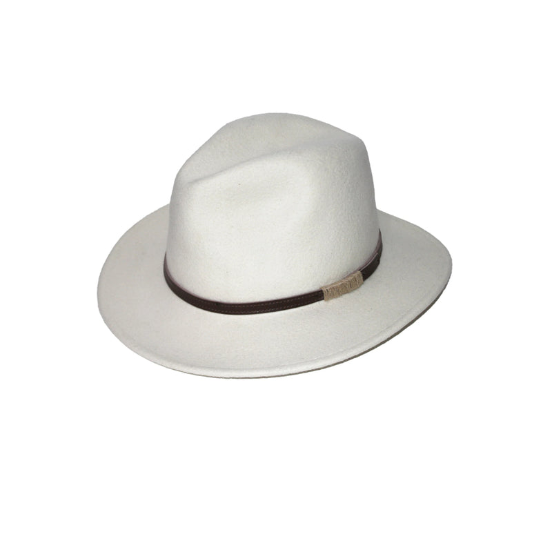 Ivory | Evoke Paterson Australian Wool Felt Fedora Image Showing No Model.