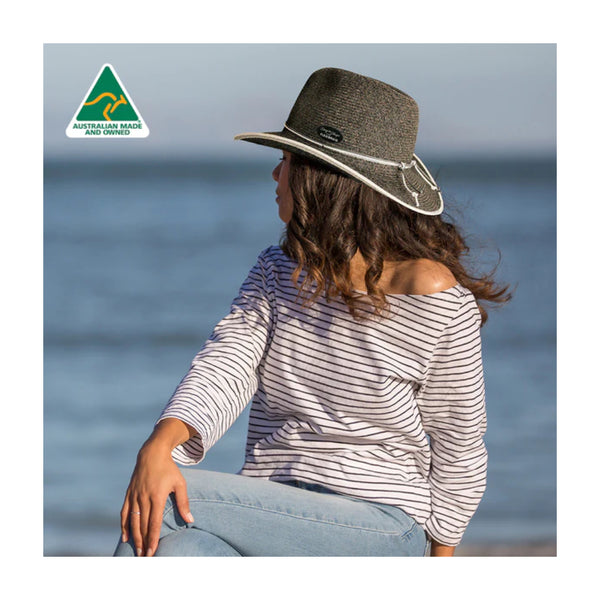 Burnt Clove | Evoke Cowboy Sun Hat. Back View Shown On Model. 