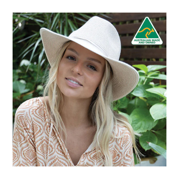 Mixed Camel | Evoke Cowboy Sun Hat Shown On Model.
