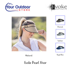 Evoke Pearl Visor. Hero Image Showing Logos and Title. 