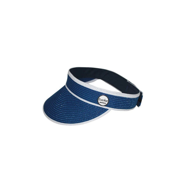 Royal Blue | Evoke Pearl Visor. Angled Front View on Model.