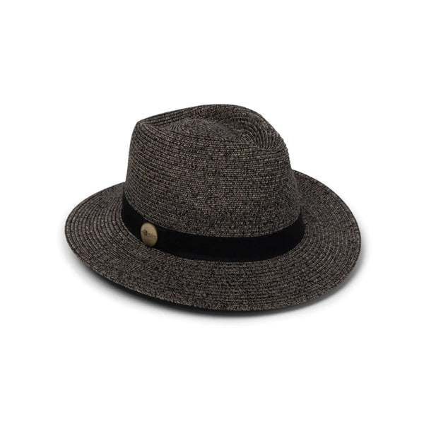 Charcoal | Evoke Reef Panamate Sun Hat. Angled Front View.