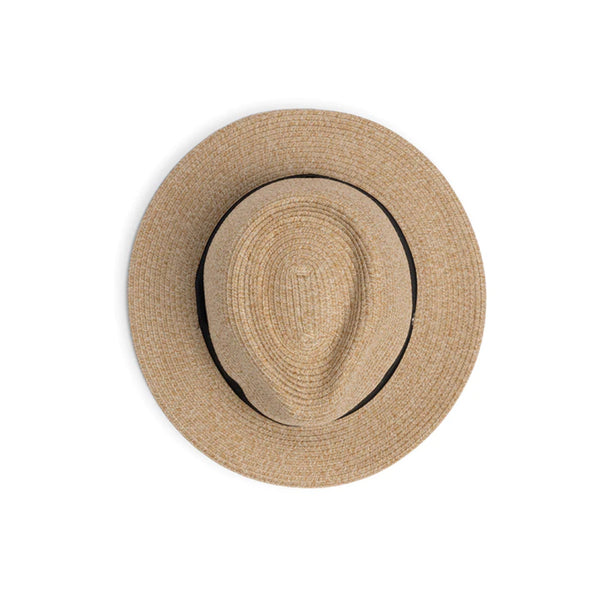 Natural | Evoke Reef Panamate Sun Hat. Top View.