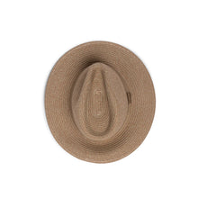Taupe | Evoke Stuart Flexibraid Fedora Image Showing Top View.