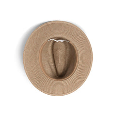 Taupe | Evoke Stuart Flexibraid Fedora Image Showing Under Side Of The Hat.