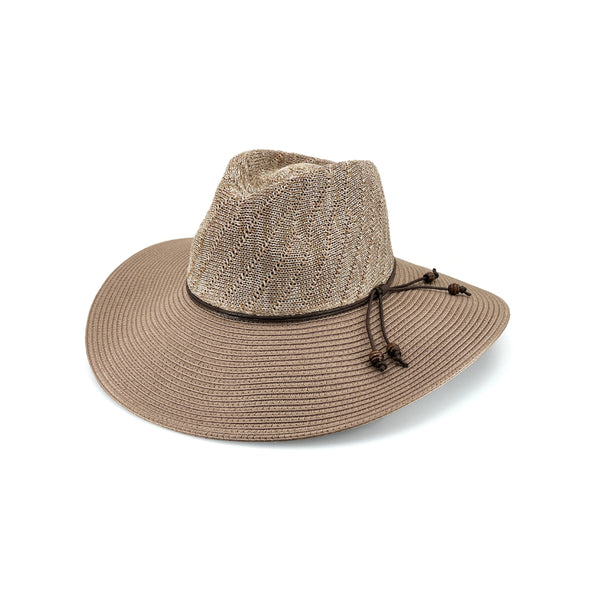 Mix Carmel | Evoke Susie Wide Brim Fedora Image Showing NO Logos Or Titles.