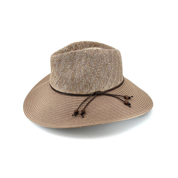 Mix Carmel | Evoke Susie Wide Brim Fedora Image Showing Side View.