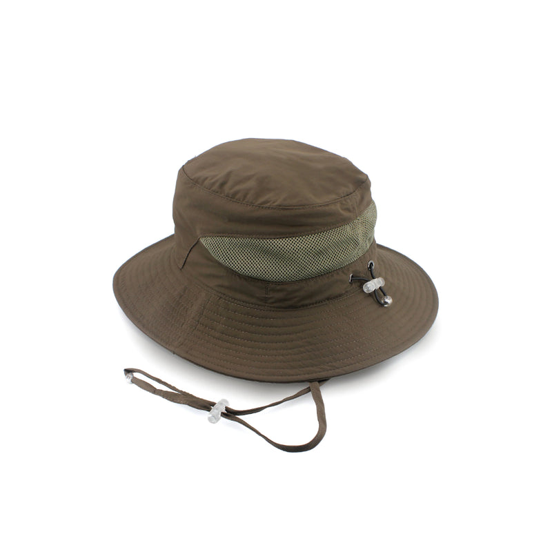 Khaki | Evoke Tommy Bucket Hat Image Showing Back View.