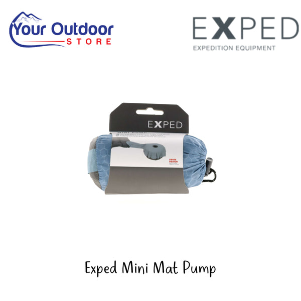 Exped Mini Mat Pump | Hero Image Showing All Logos And Titles.