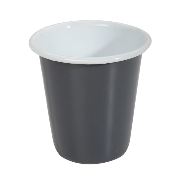 Grey | Falcon 8cm /300ml Enamel Tumbler. Side View.