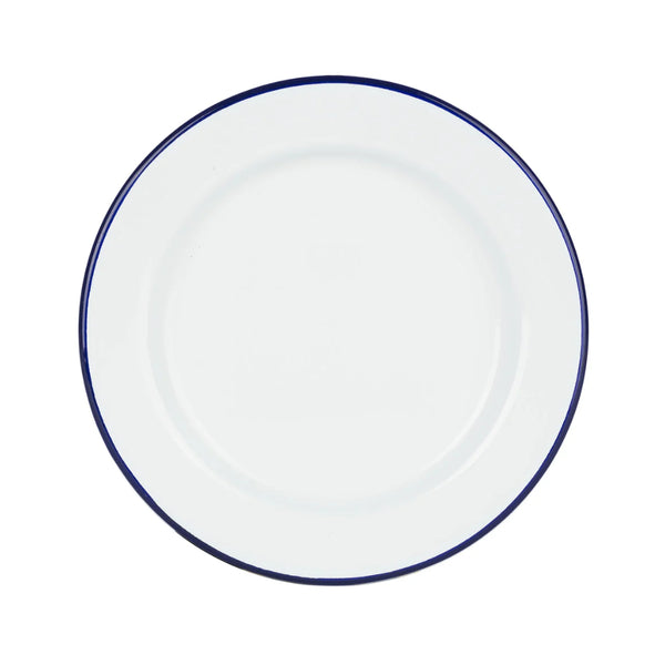 White / Blue | Falcon Houseware 20cm Side Plate. Top View