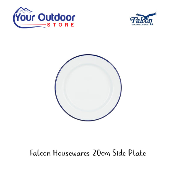 Falcon Houseware 20cm Side Plate. Hero Image Showing Logos and Title. 