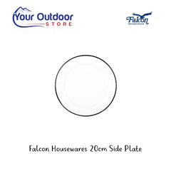 Falcon Housewares 20cm Side Plate. Hero Image Showing Logos and Title.