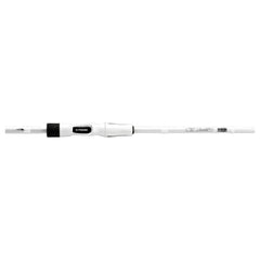 White | 13 Fishing Fate V3 6'8 Two Piece Medium/Light 8-14lb Spin Rod Image Showing Close Up View Of The Logo.