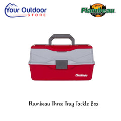 Flambeau Three Tray Tackle Box | Hero Image Showing All Logos And Titles.