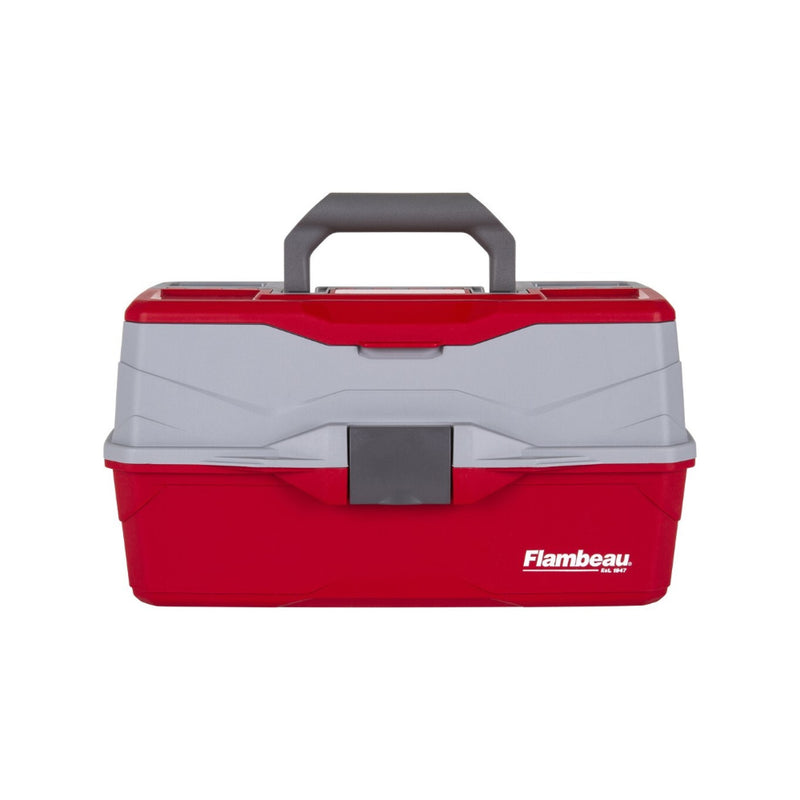 Red | Flambeau Three Tray Tackle Box Image Showing No Logos Or Titles.