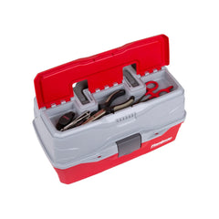 Red | Flambeau Three Tray Tackle Box Image Showing Top Compartment Open.