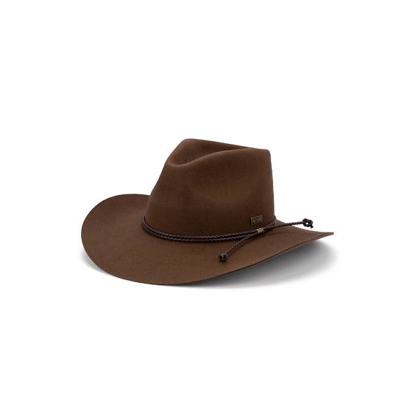 Brown | Flinders Rancher Structured Wool Felt Outback Hat Image Showing No Logos Or Titles.