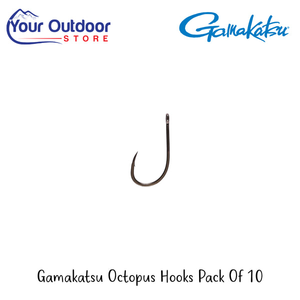 Gamakatsu Octopus Hooks Pack Of 10 | Hero Image Showing All Logos And Titles.