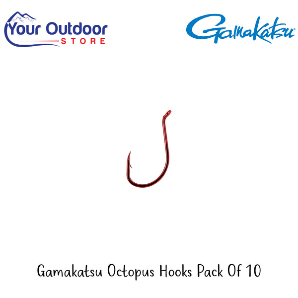 Gamakatsu | Octopus Hooks Pack Of 10 | Hero Image Showing All Logos And Titles.
