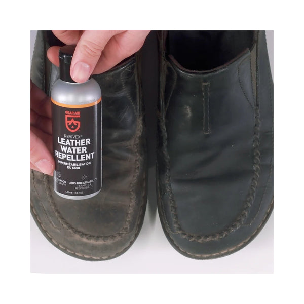 Gear Aid Leather Boot Care Kit | Image Showing Leather Water Repellent Bottle.