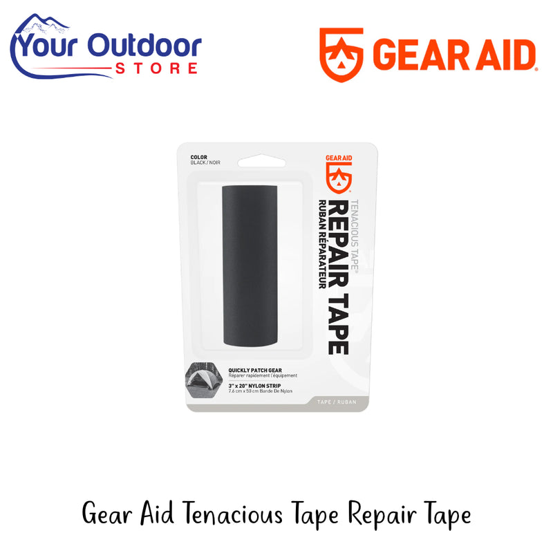 Gear Aid Tenacious Tape Repair Tape | Hero Image Showing All Logos And Titles.