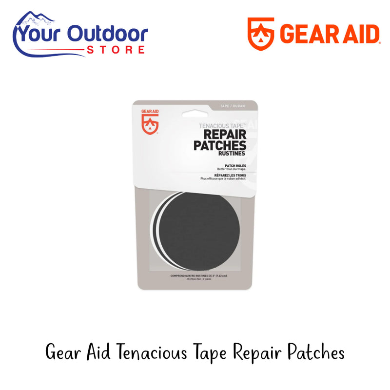 Gear Aid Tenacious Tape Repair Patches | Hero Image Showing All Logos And Titles.