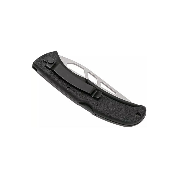 Black | Gerber E-Z Out Skeleton Folding Knife Image Showing Knife Closed, Clip Pocket In View.