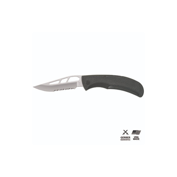 Black | Gerber E-Z Out Skeleton Folding Knife Image Showing No Logos Or Titles.