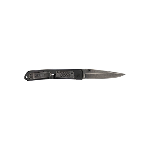 Green/Black | Gerber Affirm Clip Folding Knife Image Showing Back View, Blade Open