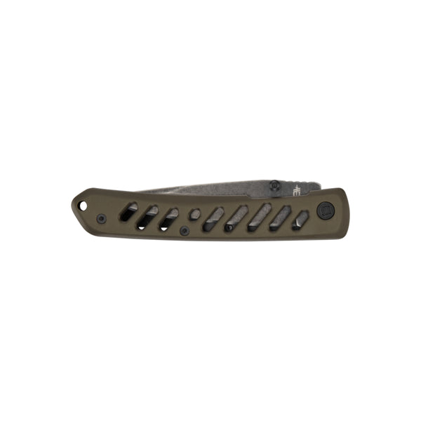 Green/lack | Gerber Affirm Clip Folding Knife Image Showing Front View, Blade Closed.
