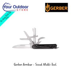 Gerber Armbar Scout Multi-Tool | Hero Image Showing All Titles And Logos.