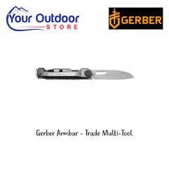 Gerber Armbar Trade Multi Tool. Hero Image Showing Logos and Title. 