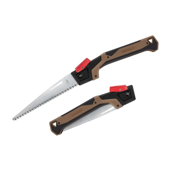 Coyote | Gerber Bush Craft Folding Saw With Sheath Image Showing No Logos Or Titles. 