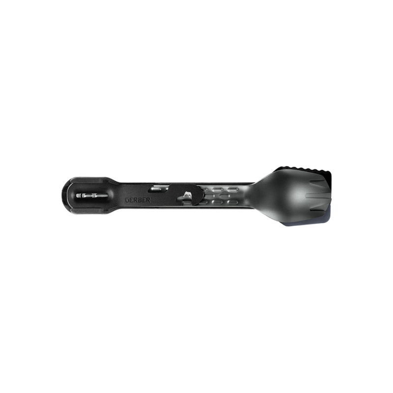 Onyx | Gerber ComplEat Multi Tool Cook Set Image Showing Top View Of All The Utensils  Together, With The Bottle Opener On Top.