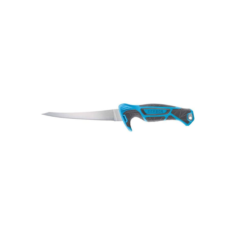 Blue / Grey | Gerber Controller Saltwater 6" Fillet Knife System. Side View.