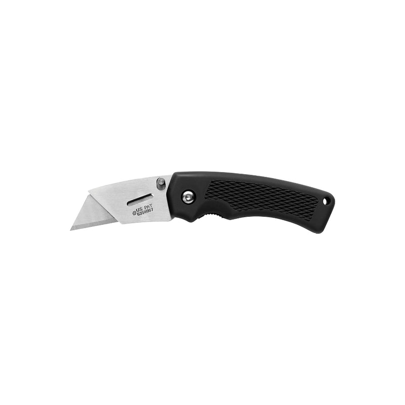 Black | Gerber Edge Tachide Rubber Handle Folding Utility Knife Image Showing No  Logos Or Titles.