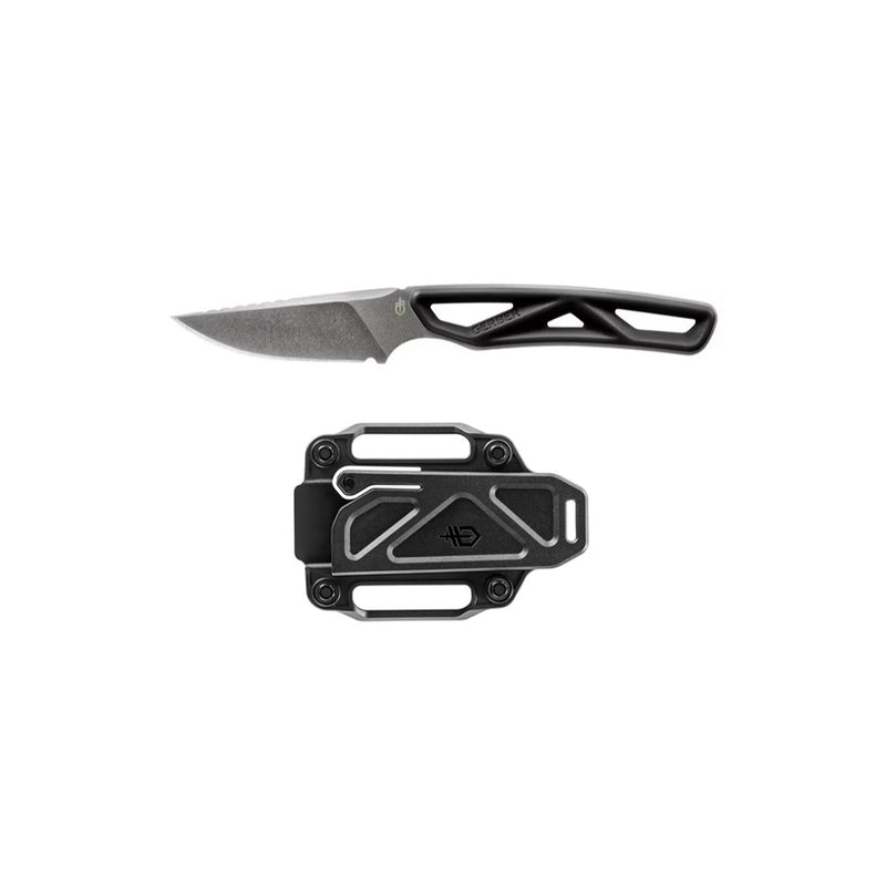 Black | Gerber Exo Mod Fixed Blade Caper Knife Image Showing No Logos Or Titles.