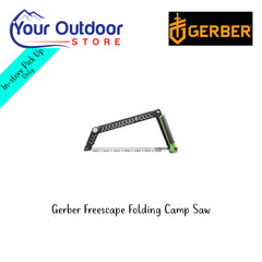 Gerber Freescape Folding Camp Saw | Hero Image Showing All logos And Titles.