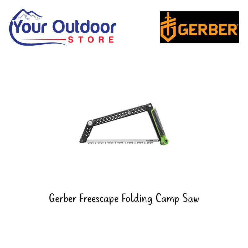 Gerber Freescape Folding Camp Saw. Hero Image Showing Logos and Title. 