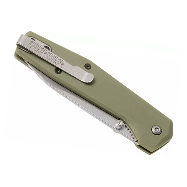 Green | Gerber Fuse Folding Knife. Shown Closed.