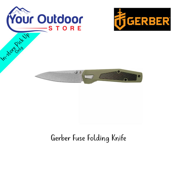 Gerber Fuse Folding Knife | Hero Image Showing All Logos And Titles.
