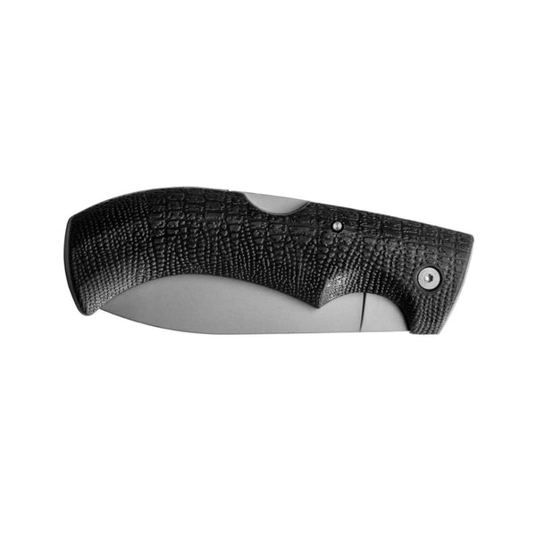 Black | Gerber Gator Folding Knife And Sheath Image Showing Knife Folded.
