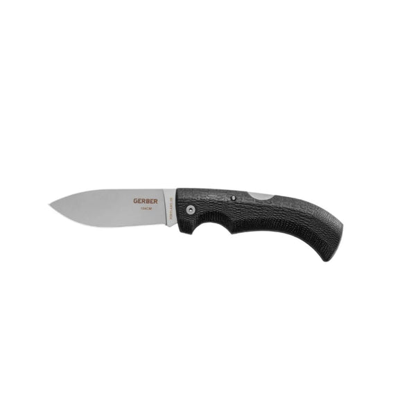 Black | Gerber Gator Folding Knife And Sheath Image Showing No Logos Or Titles.
