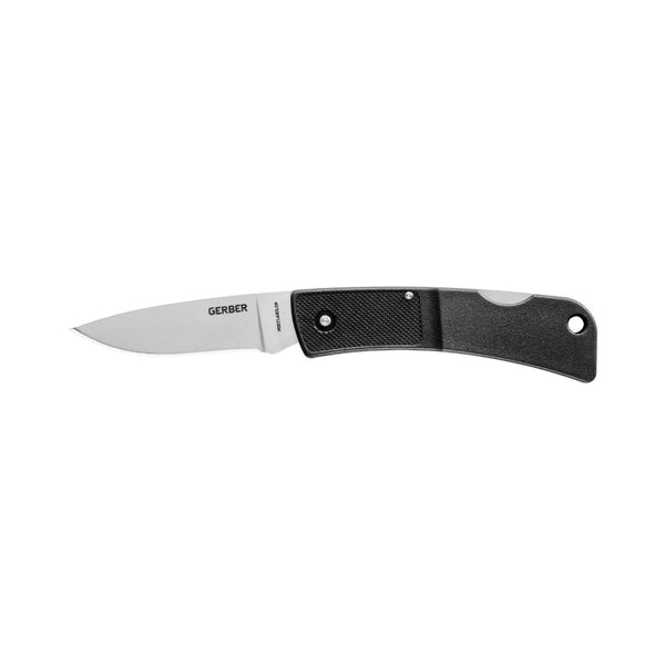 Black | Gerber L.S.T Folding Pocket knife. Shown with Blade Open.