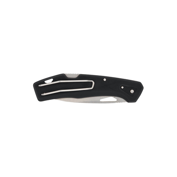 Black | Gerber LST Clip Folding Knife Image Showing  Knife Closed, With Clip In View.