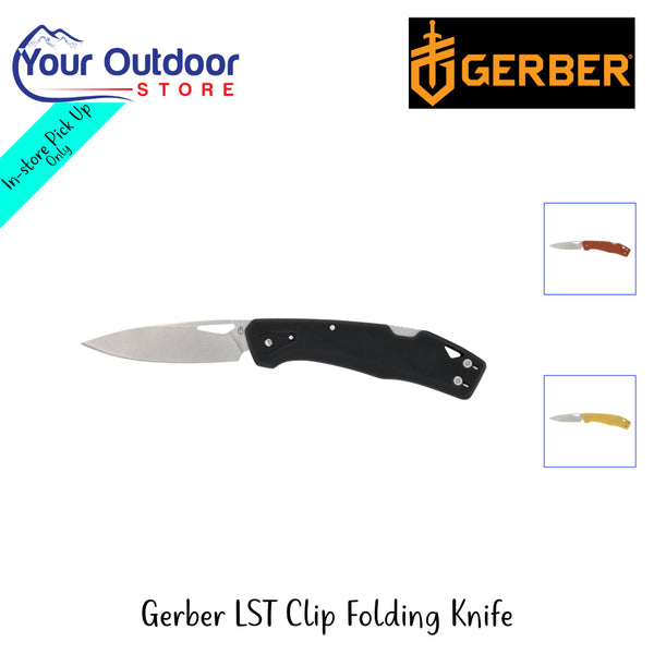Gerber LST Clip Folding Knife | Hero Image Showing All Logos, Titles And Variants.