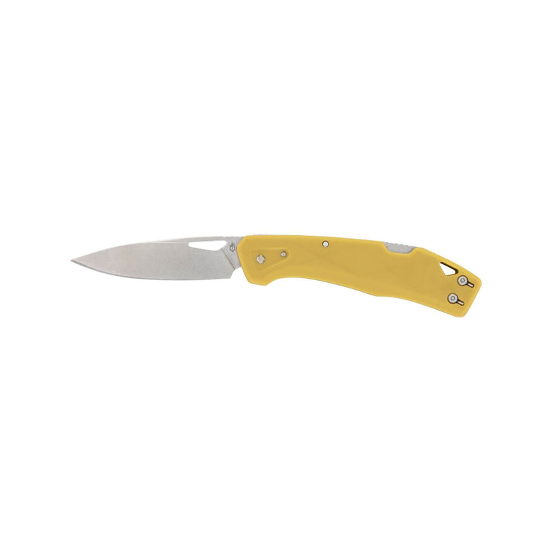 Yellow | Geber LST Clip Folding Knife Image Showing Knife Folded Out.