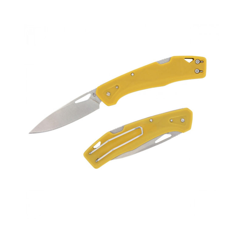 Yellow | Geber LST Clip Folding Knife Image Showing No Logos Or Titles.