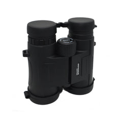Black | Gerber Nautica Series 8x42 Binocular. Angled Front View with Protective Lens Covers On.